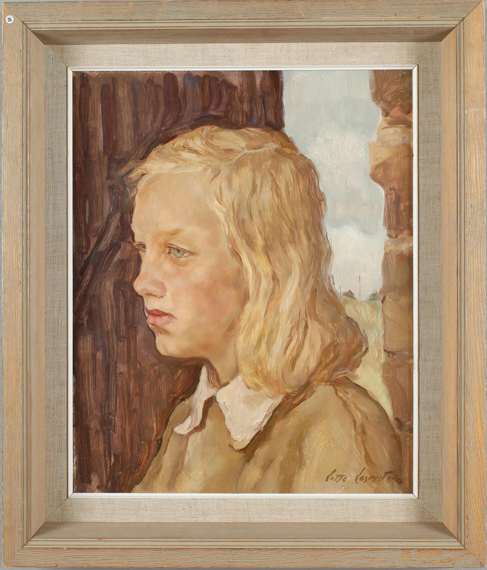 LOTTE LASERSTEIN, olja på pannå, signerad.