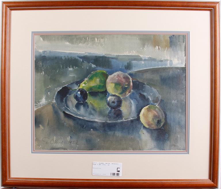 OLLERS, EDVIN, akvarell. Sign o dat 1932.