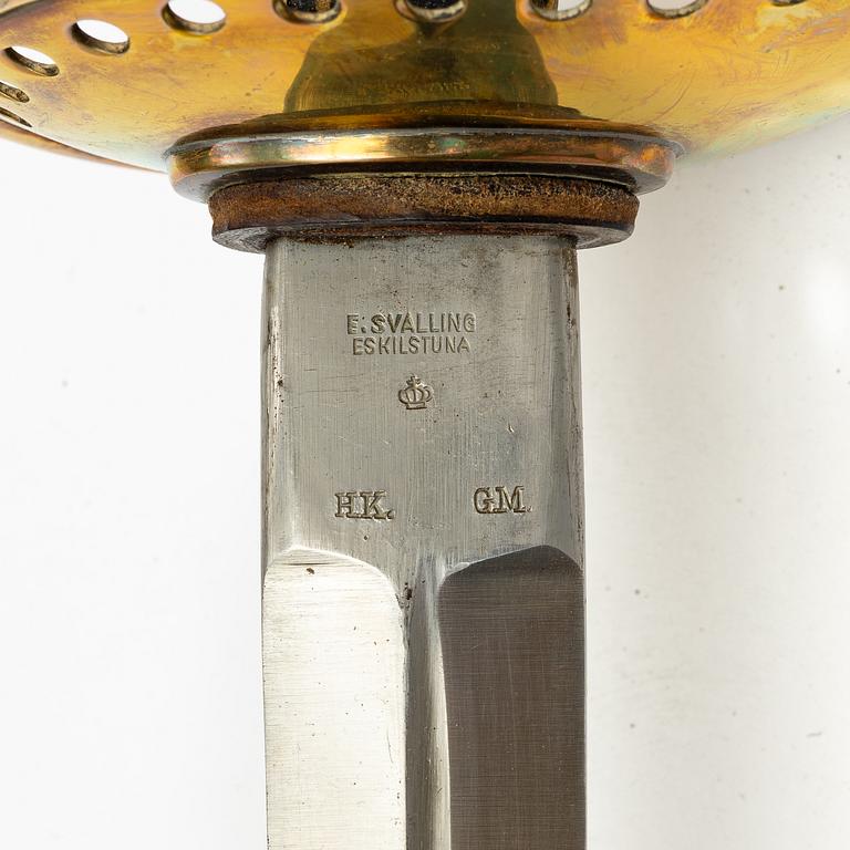A Swedish cavalry sabre 1893 pattern, with scabbard.