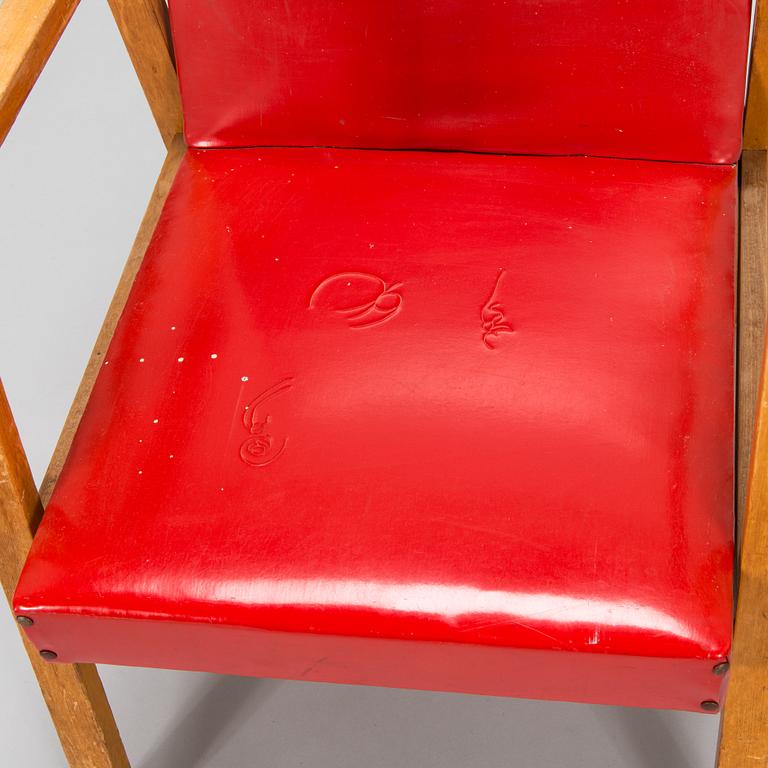 Alvar Aalto, nojatuoli, malli 54, O.Y. Huonekalu- ja Rakennustyötehdas A.B. 1900-luvun puoliväli.