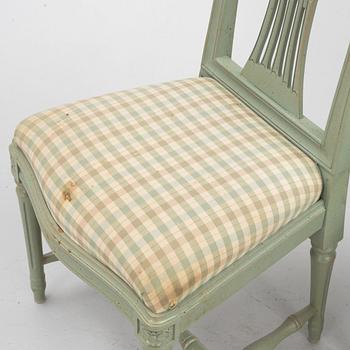 A set of ten Gustavian style chairs, second half of the 20th Century.