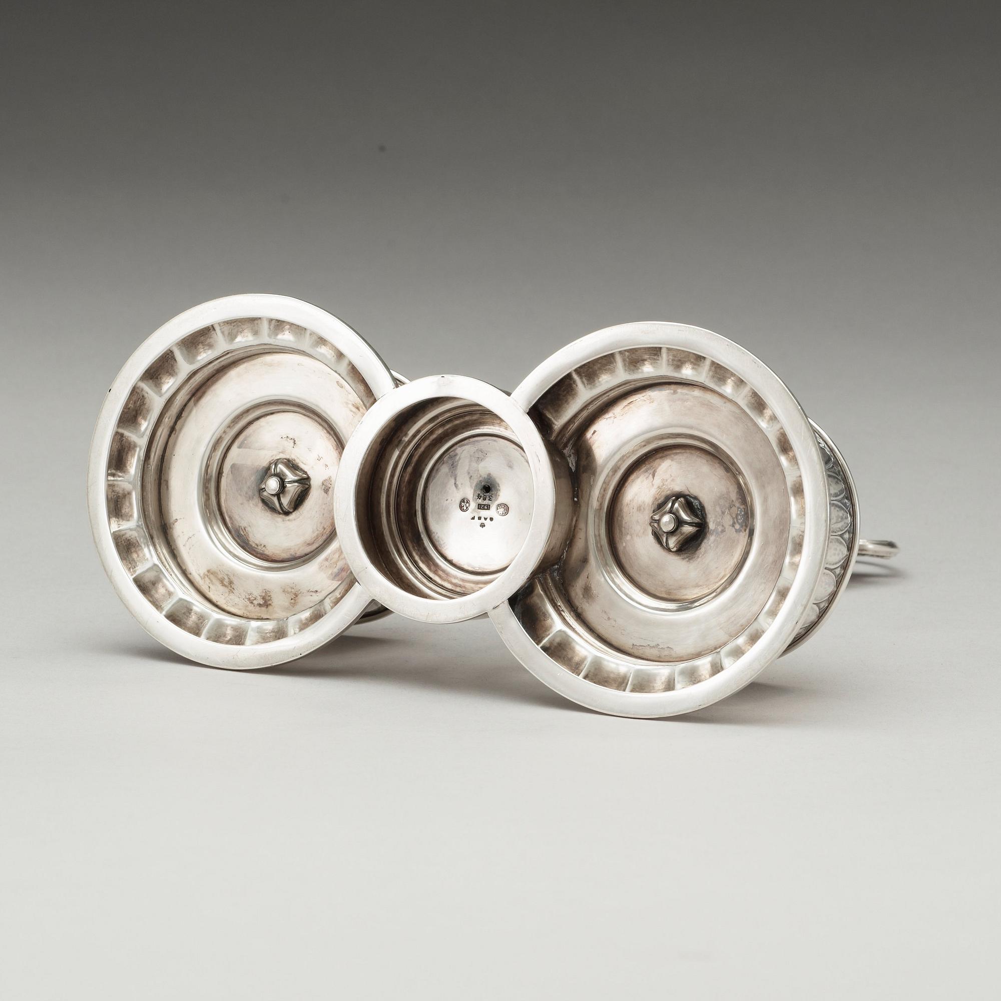 GEORG JENSEN, bordsurtout, Köpenhamn 1921, 830/1000 silver,