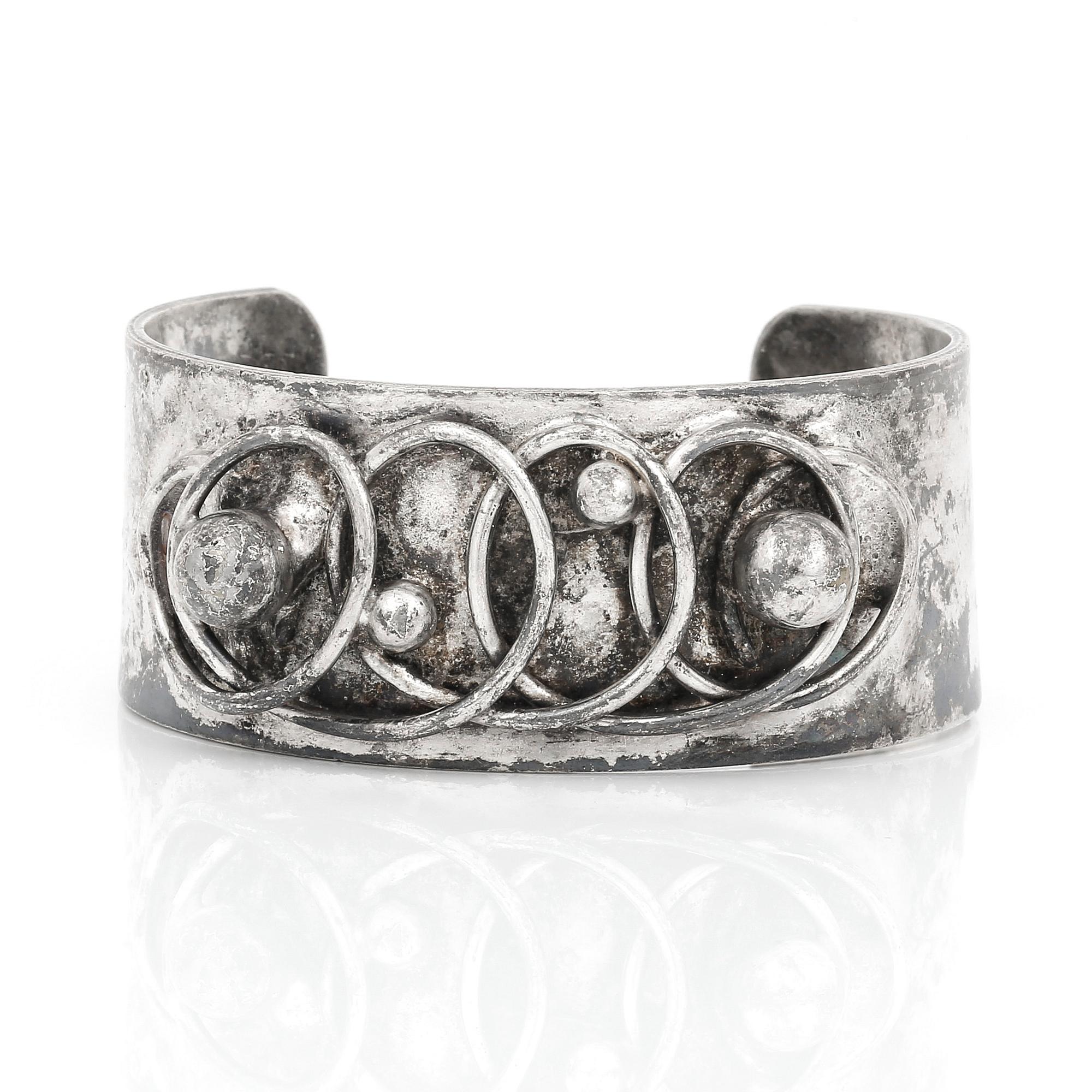 HÄNGE och KEDJAN samt ARMBAND, silver, försilvrad gulmetall och ametist kristall, Annette Borke, Danmark, 1960-70-talets.