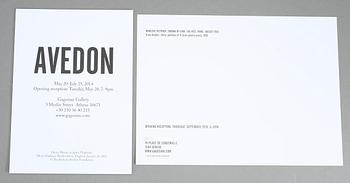 INVITATIONCARDS / INBJUDNINGSKORT, 3 st, "Avedon Women, "Avedon", Gagosian Gallery, New York.