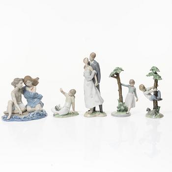 Lladró, 5 figurines, "Tree of Reflections", "Tree of Adventures", "Perfect Match", "Playtime with Petals", "Summer Crush".