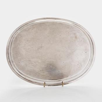 A silver tray, Saintt Petersburg, 1876. Indistinct mark, probably Johan Heinoin.