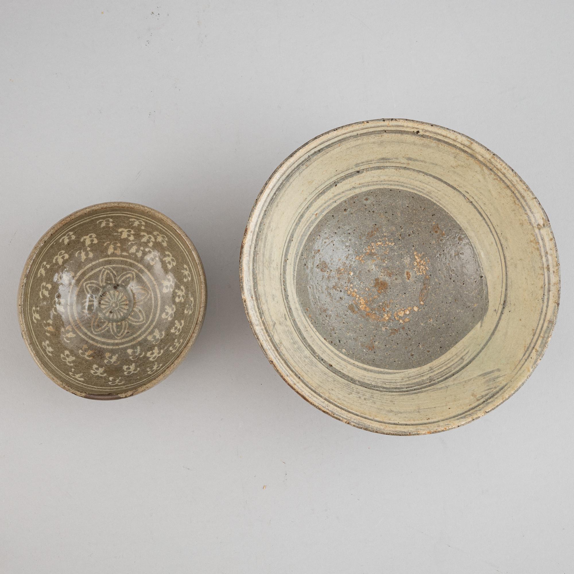 Two ceramic bowls, Korea, Goryo/Koryo (918-1392).