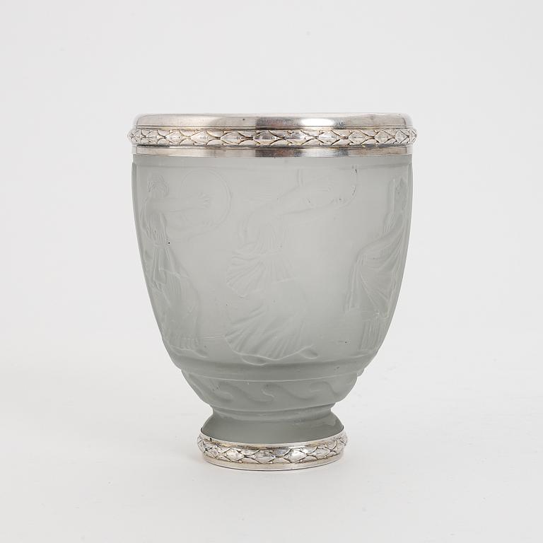 Georges de Feure, a glass and silver Art Nouveau vase, early 20th Century.