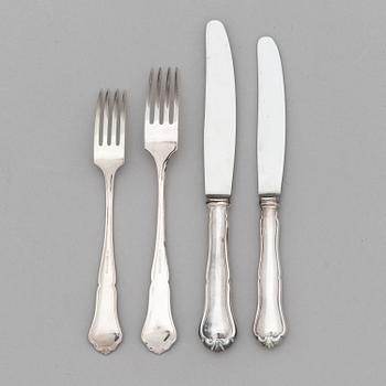 A 48-piece set of 'Chippendale' silver cutlery, Hämeenlinna, Finland 1959-60.