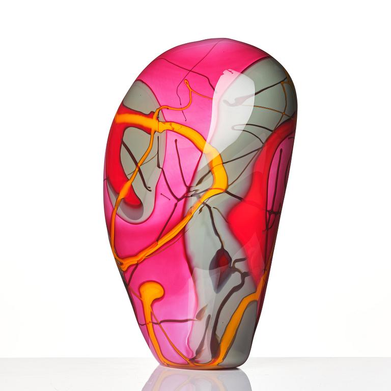 Peter Hermansson, "Pollock", a glass vase, Örsjö, Sweden 2013.
