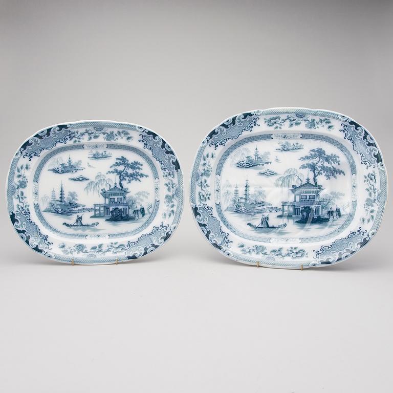 MATSERVIS, 57 delar, porslin, "Canton", Florentine China -serien,  England, 1800-tal.