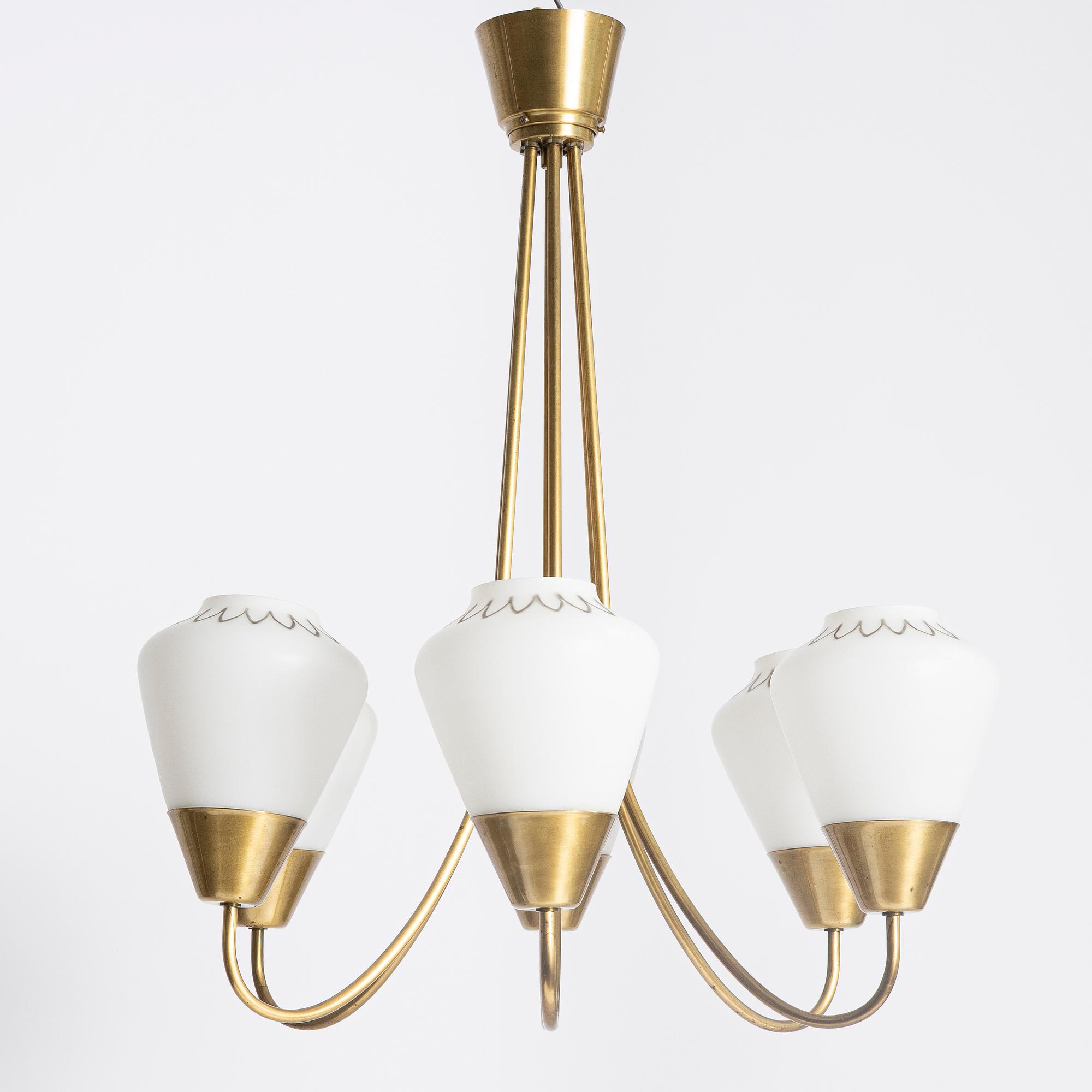 A Scandinavian Modern ceiling lamp, 1940s/50s.