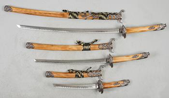 PRYDNADSSVÄRD, 3 st, Japan, modern tillverkning.