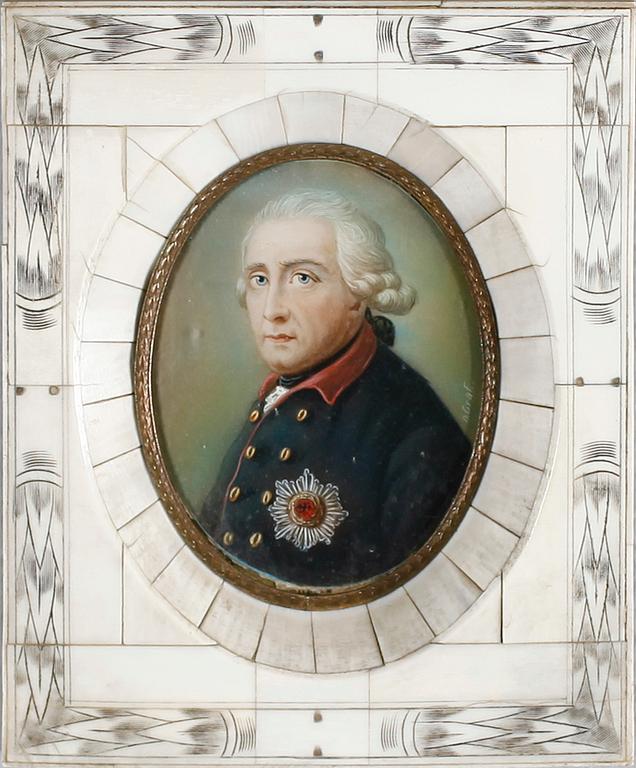 MINIATYR, gouache, signerad N Graf, 1800-tal.