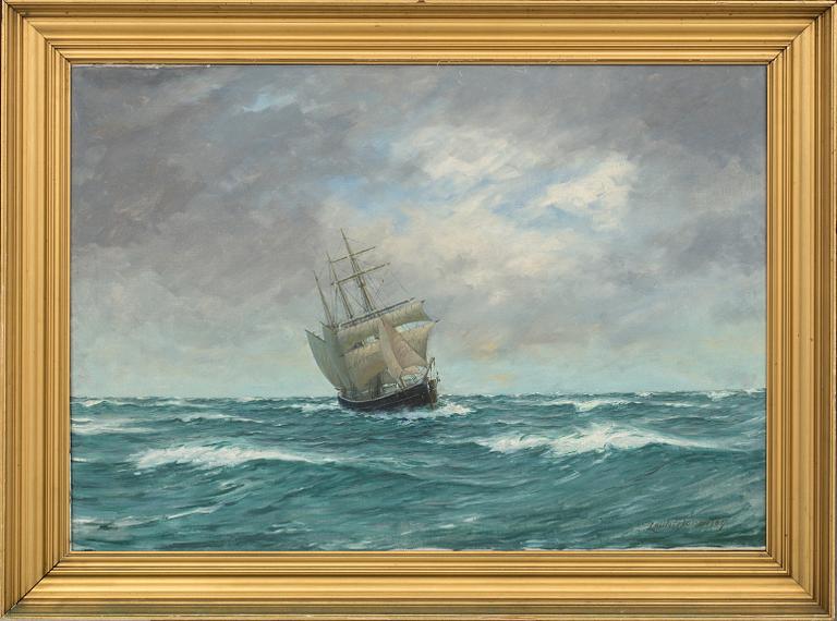 LAURITZ SØRENSEN, signed marin painting.