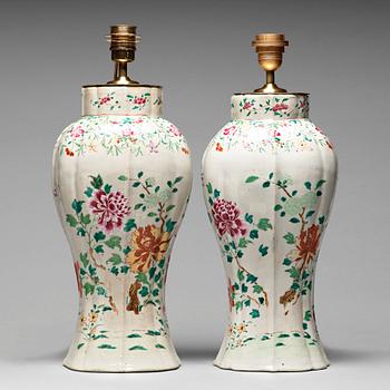 177. A pair of large famille rose vases, Qing dynasty, Qianlong (1736-95).