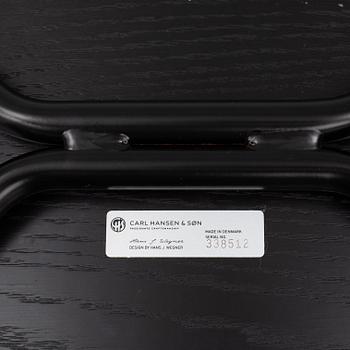 Hans J. Wegner, a set of six black oak chairs, 'CH88T', Carl Hansen & Son, Denmark, 2016.