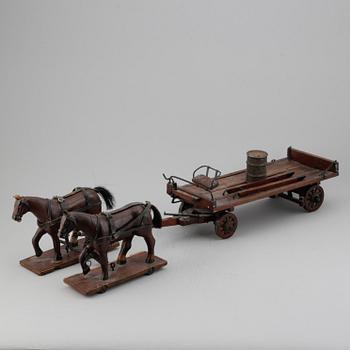 Hästekipage med vagn, omkring 1900.