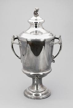 BRÄNNVINSCISTERN, nysilver, C R Carlström, sekelskfite 1900.