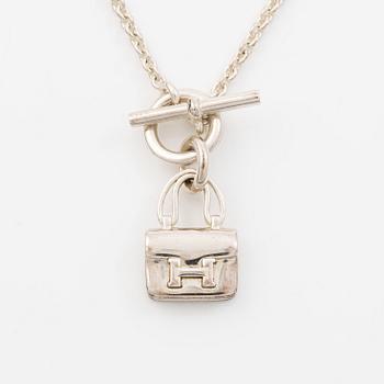 Hermès, Necklace / collar with charm, "Amulettes Constance", silver 925.