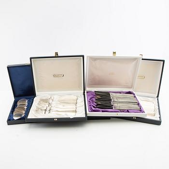 Jacob Ängman, Cutlery approx. 97 dlr "Rosenholm" silver GAB 1990s.