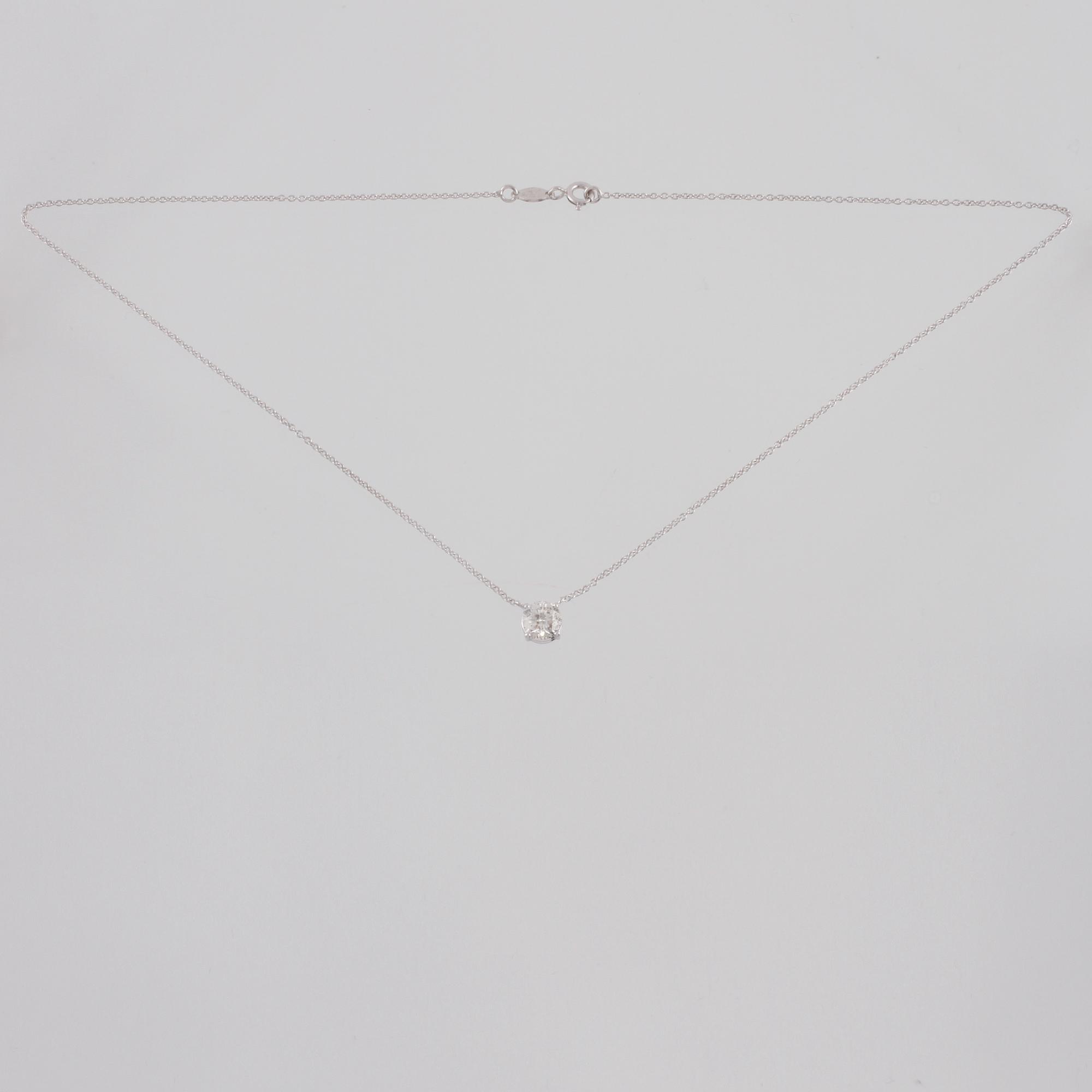 HÄNGE, 18K vitguld med briljantslipad diamant 1.13 ct, Arezzo, Italien.  Vikt  2,6 gram.