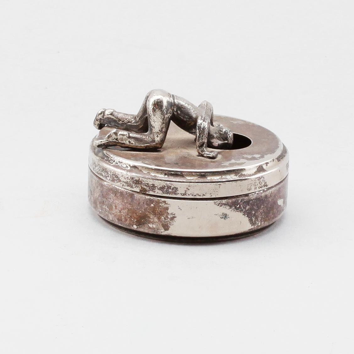 MANSCHETTKNAPPSASK, nysilver, Widerholm & Dahlberg, Eskilstuna, 1900-tal.