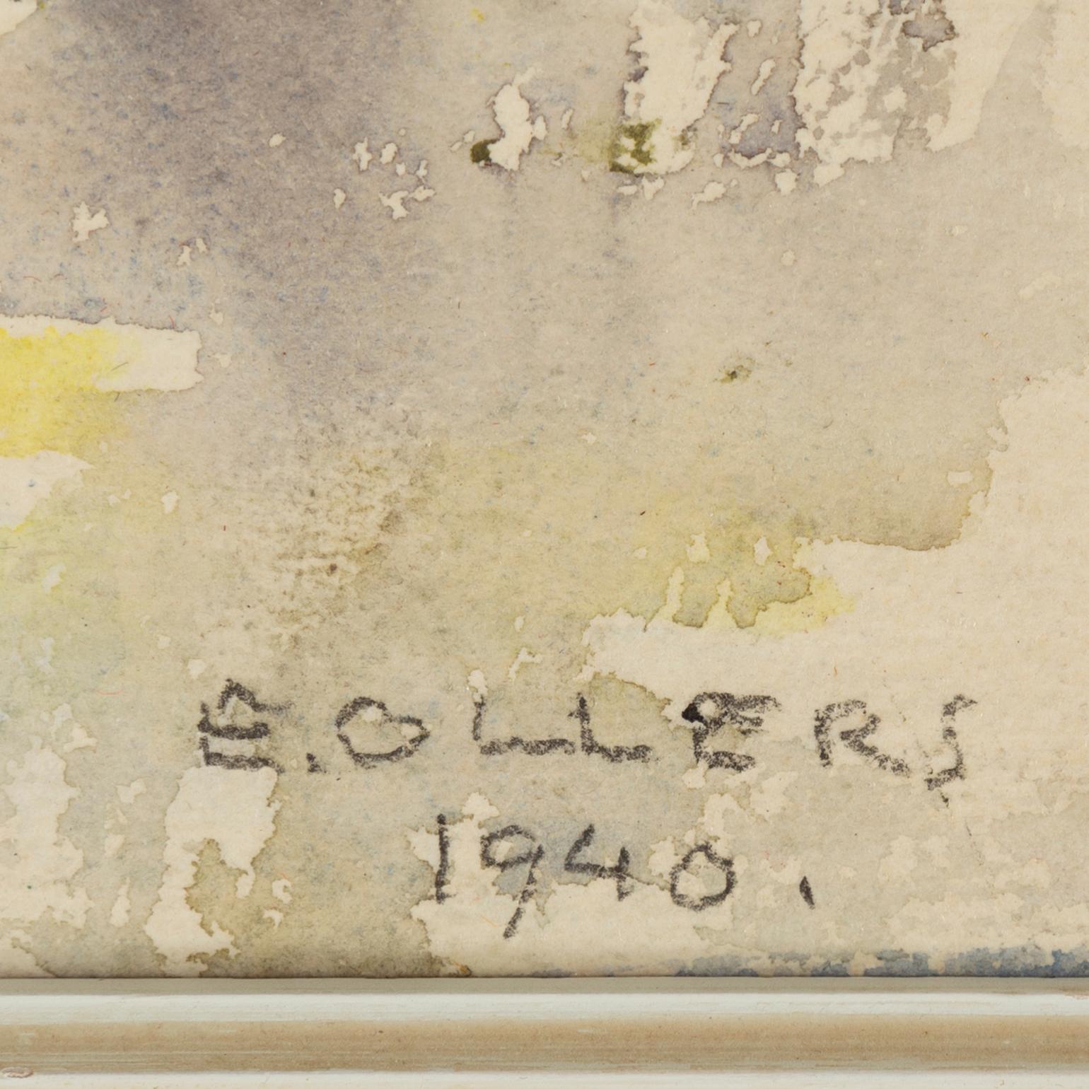 Edvin Ollers, akvarell på papper/duk signerad.