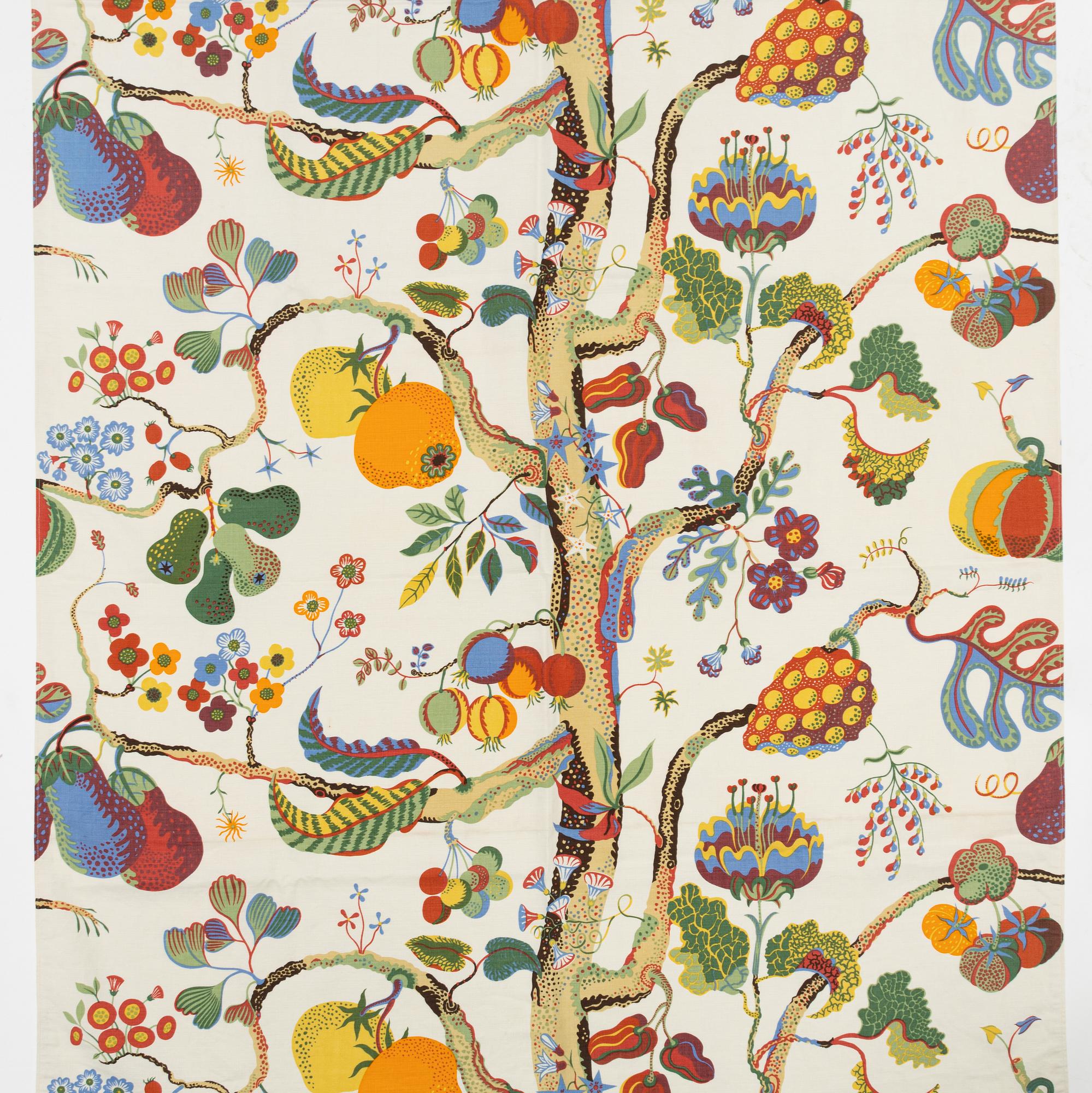 Josef Frank, gardiner, ett par, "Vegetable Tree", Svenskt Tenn.