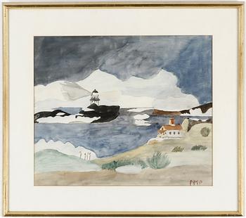 Primus Mortimer Pettersson · PRIMUS MORTIMER PETTERSSON, akvarell, monogramsignerad.