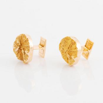 Björn Weckström, 14K gold cufflinks, Lapponia 1993.