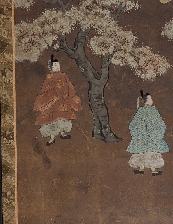 VIKSKÄRM, fyrdelad. Japan, 1800-tal.