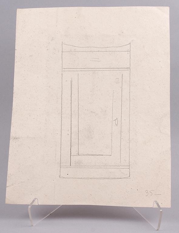 PARTI TECKNINGAR och GRAFIK 6 delar. Bla 2 teckningar av Gunnar Hallström. 1800/1900-tal.