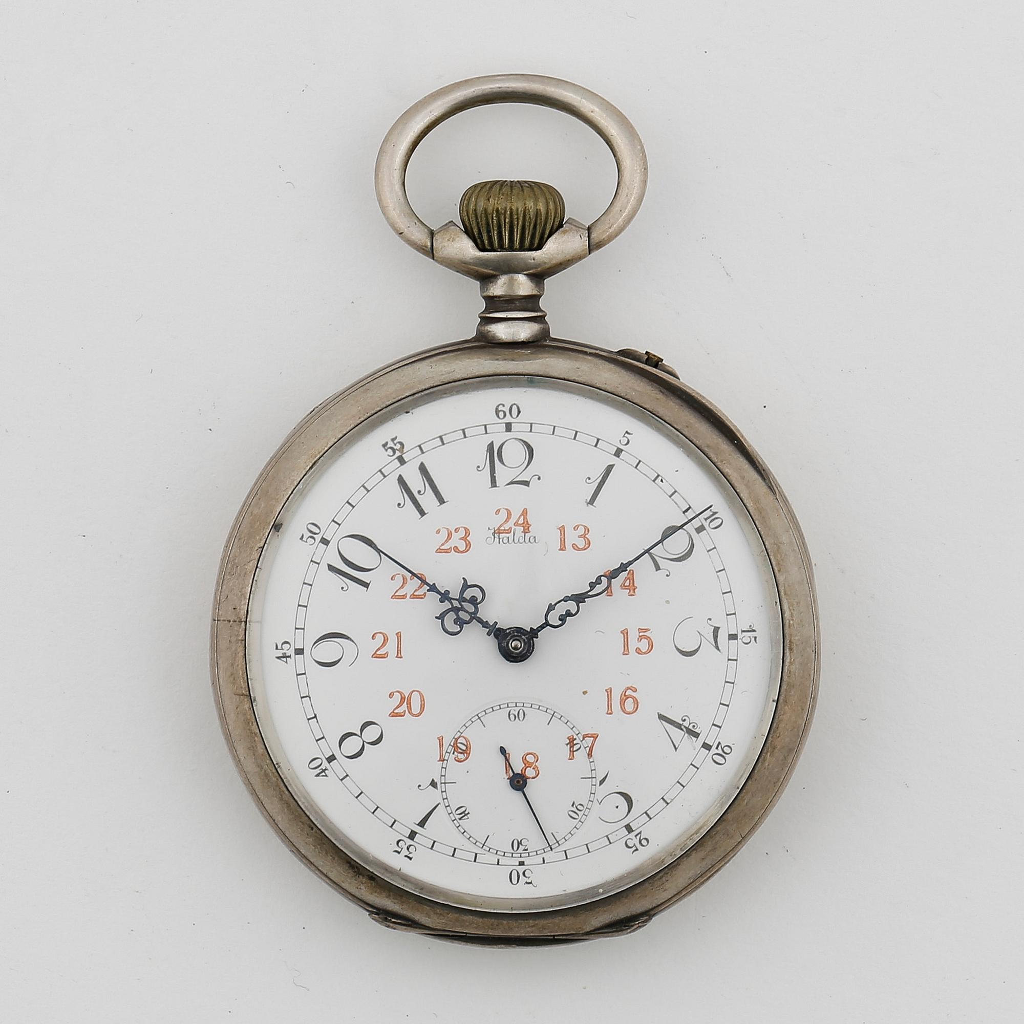 HERRFICKUR, silver, Halda Fickurfabrik, numrerad 1467. Boetten stämplad år 1895. Vikt ca 94 gram.