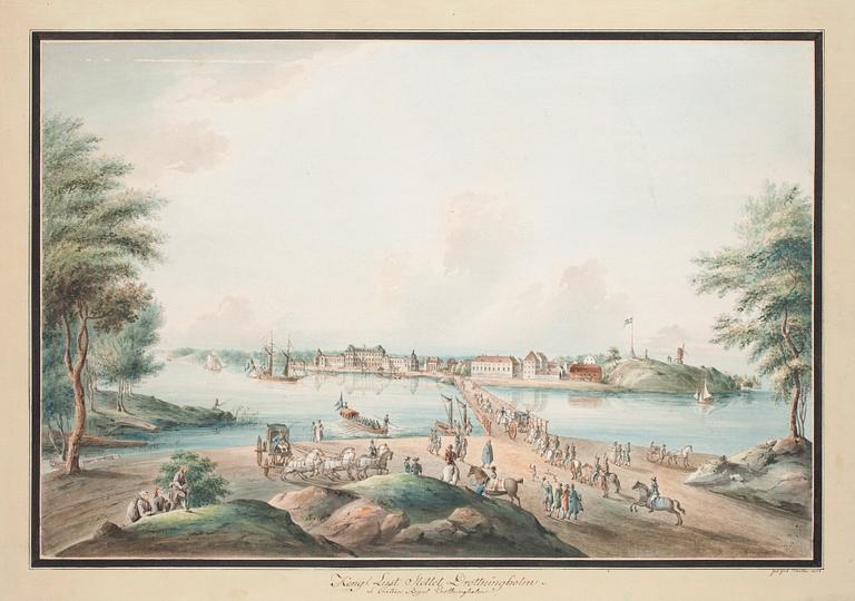 Johan Fredrik Martin, "Kongl. Lust Slottet Drottningholm", from: "Svenska vuer".