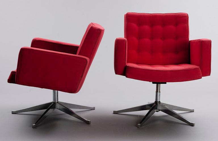 FÅTÖLJER, ett par, "Swivel chair" Vincent Cafiero, Knoll, 1900-talets senare hälft.