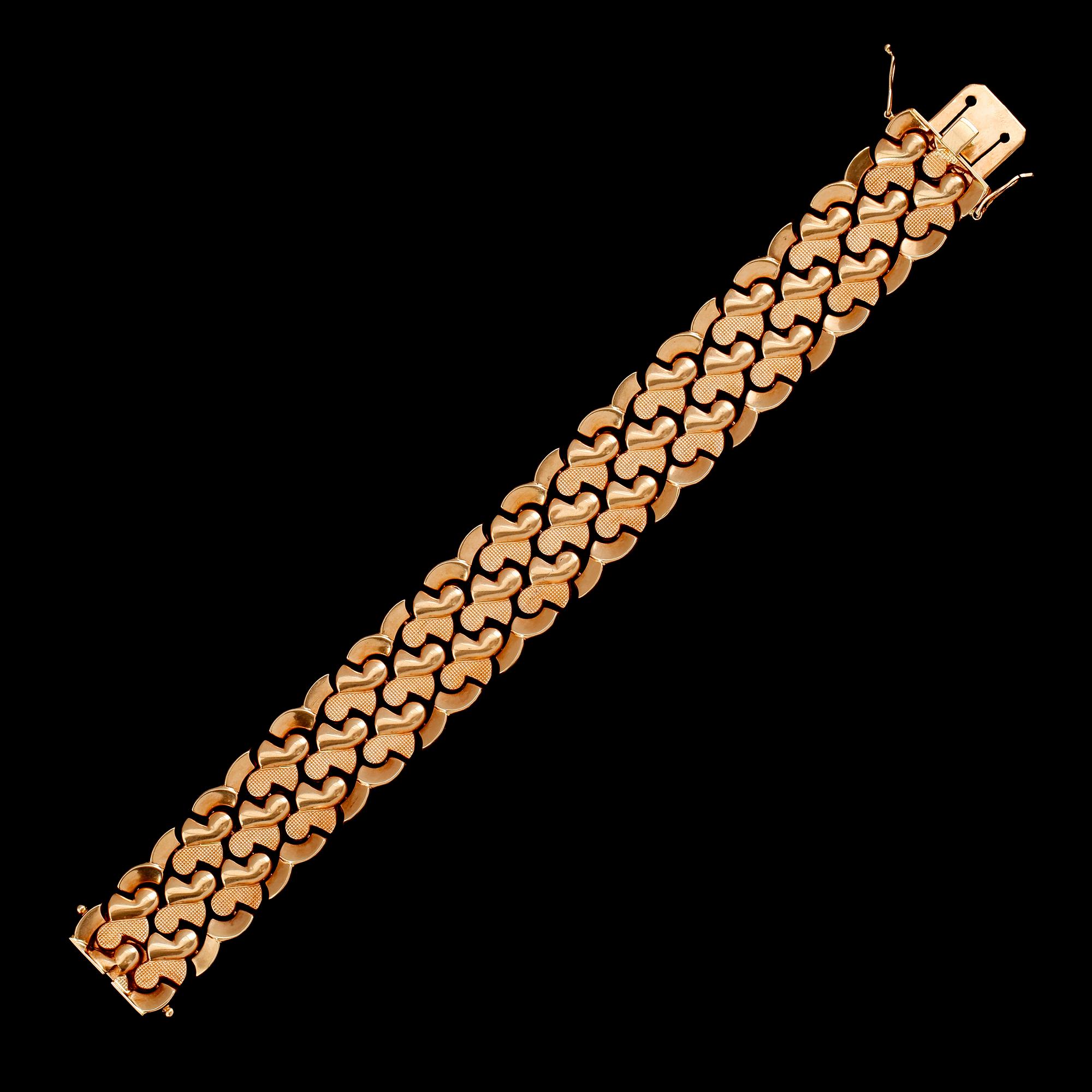 ARMBAND, 18 k guld (750), fantasilänk. Vikt ca 34 gram.