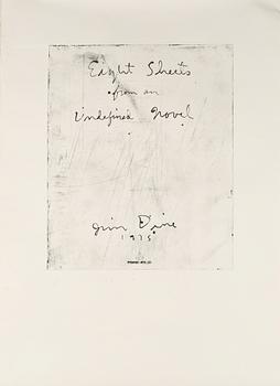 Jim Dine · JIM DINE, etsat försättsblad till mapp, signerat och daterat 1976.