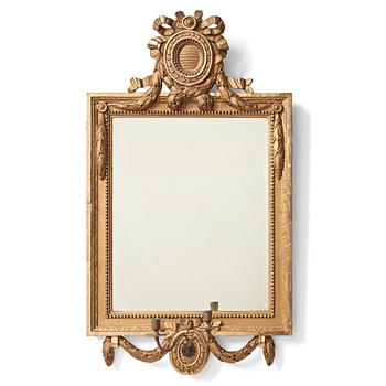 110. A Gustavian late 18th century two-light girandole mirror.