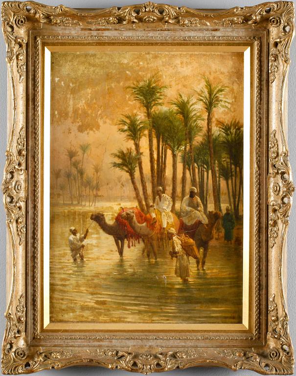 OKÄND KONSTNÄR, olja på duk, otydligt monogramsignerad, sannolikt 1800-tal.