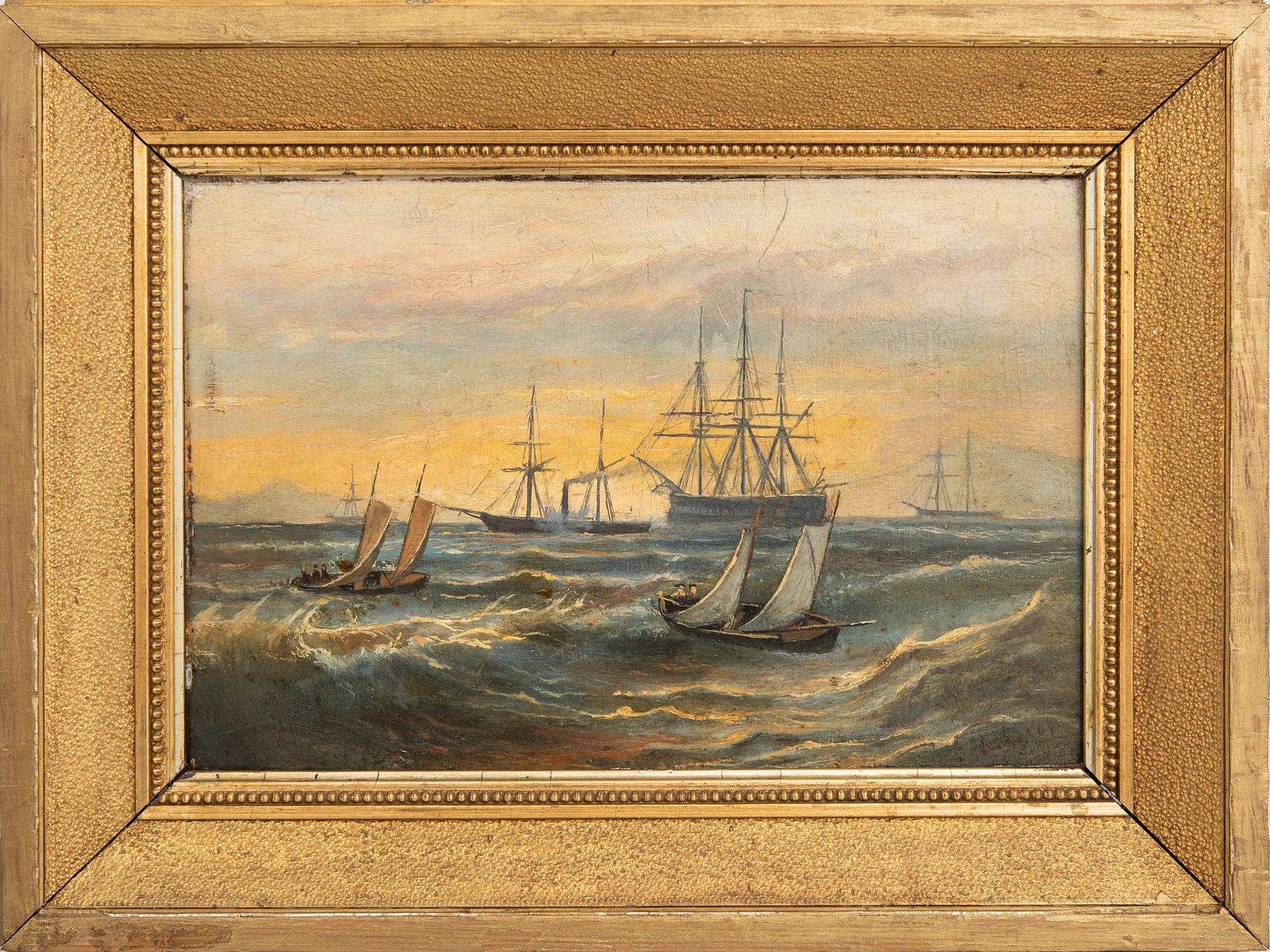 Unknown artist 19th/20th century, two-masted small boats and ships.