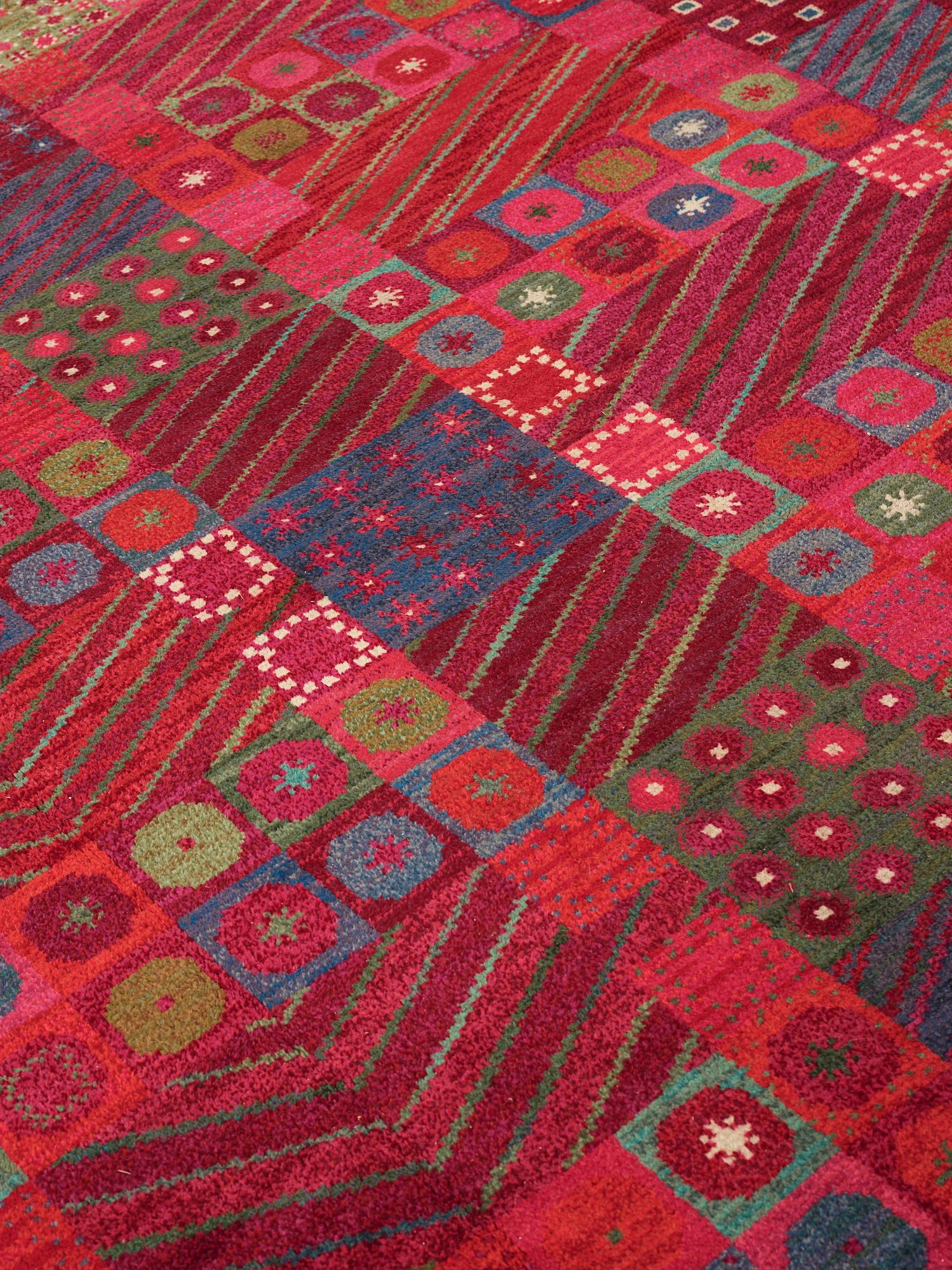 Marianne Richter, matto, "Fläkten", knotted pile, ca 497-498,5 x 367-372 cm, signed AB MMF MR.