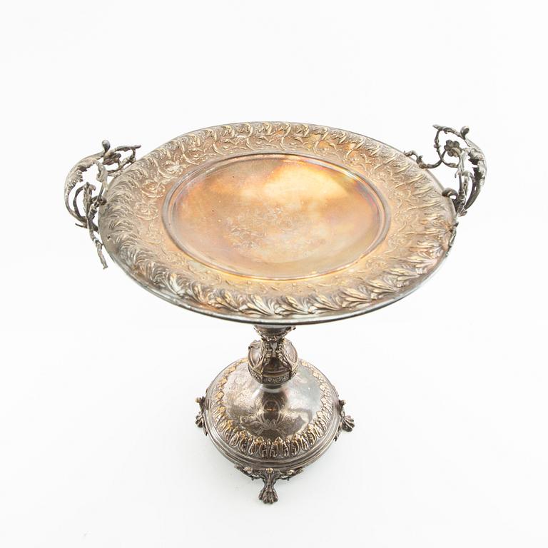 Bowl on foot Neo-Renaissance around 1900 silver plate.