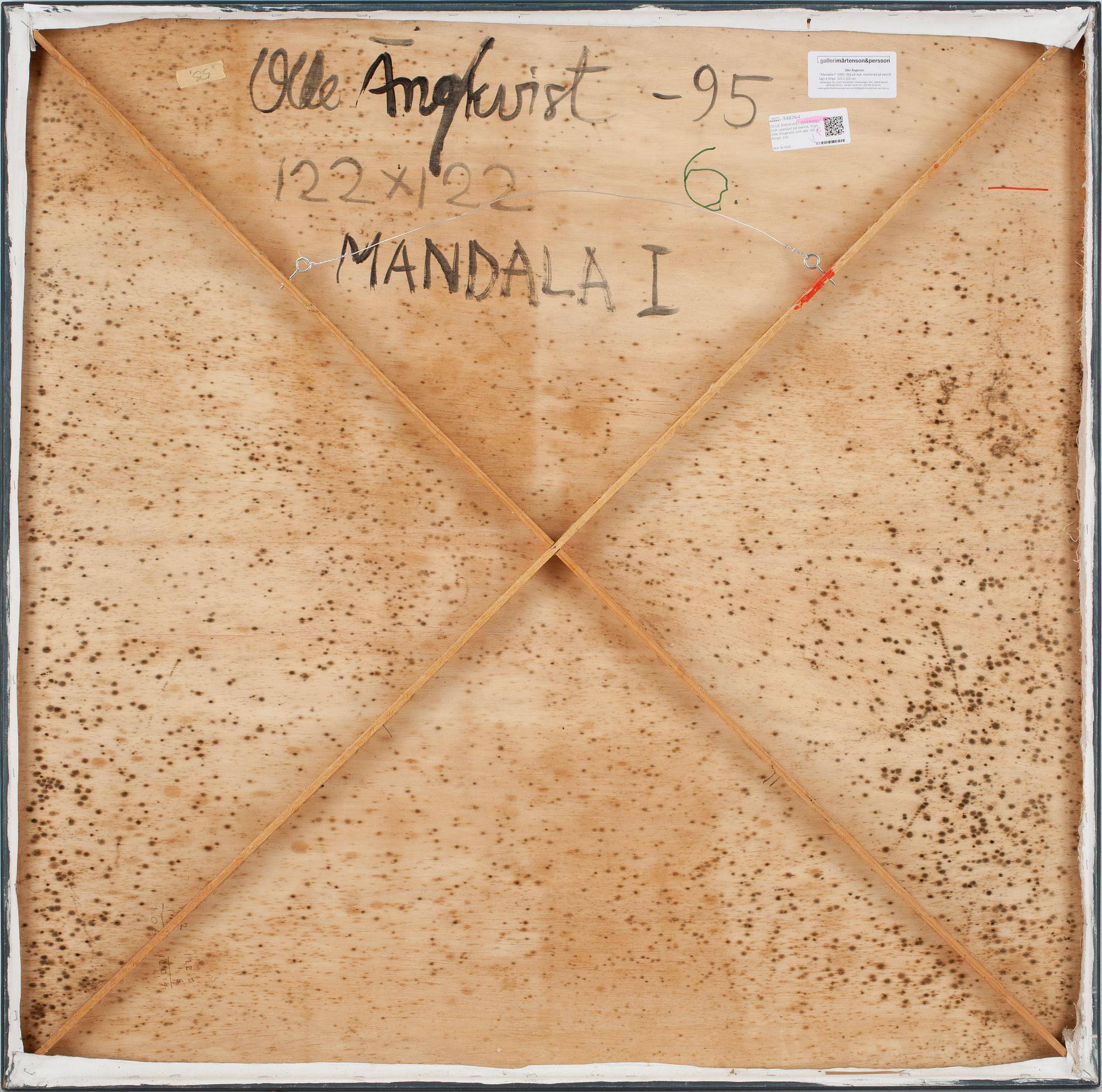 OLLE ÄNGKVIST, Olja på duk uppfäst på pannå. Sign Olle Ängkvist och dat -95 a tergo.