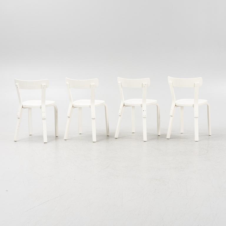 Alvar Aalto, a set of four model 69 chairs for Artek, Finland.