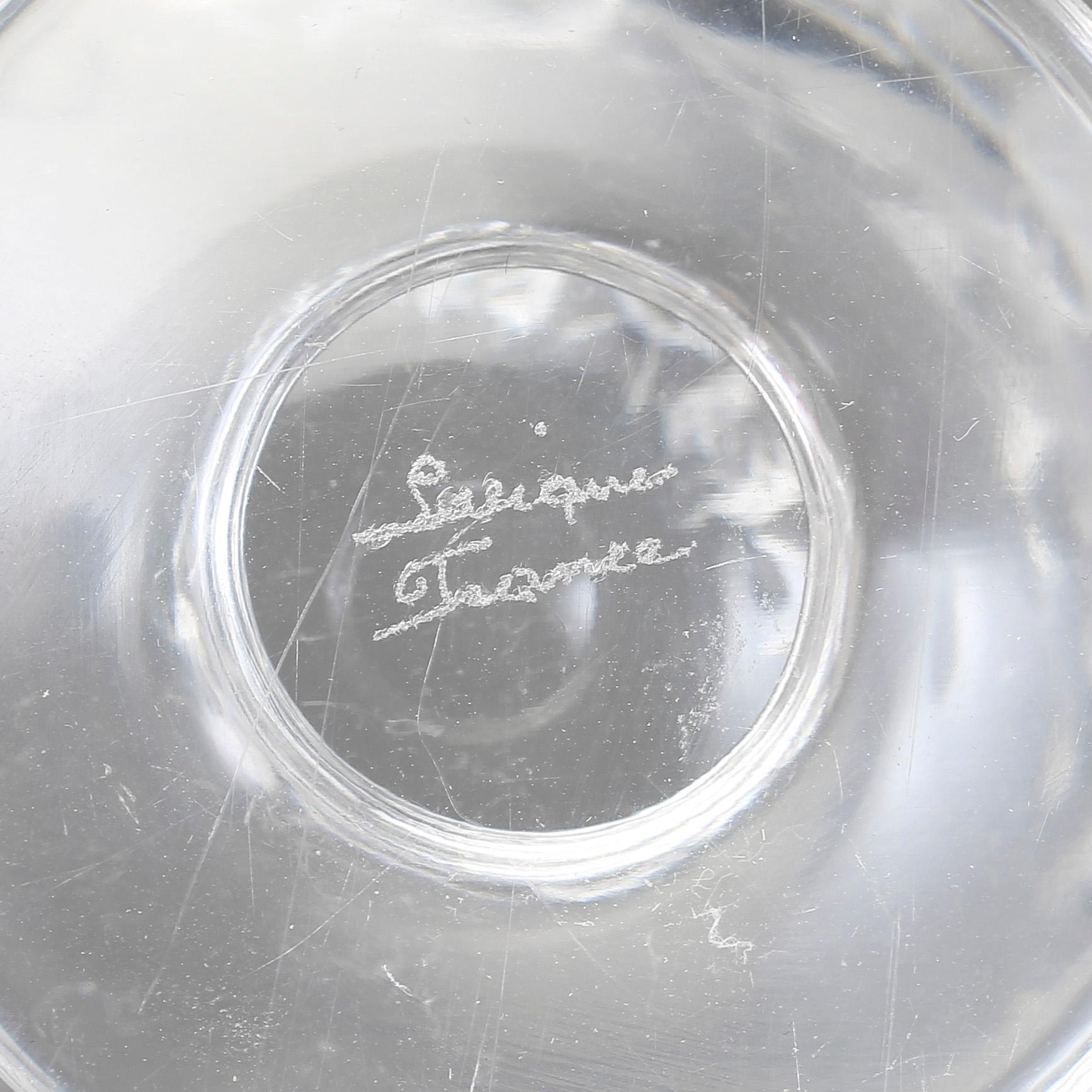 SKÅL PÅ FOT, Lalique, 1900-talets andra hälft.