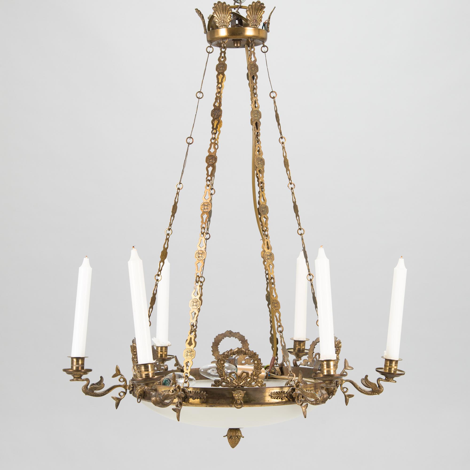 Taklampa / takampel, empirstil, 1900-talets mitt.