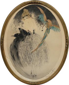 LOUIS ICART. Färgetsning och akvatint med handkolorering, signerad och numrerad 185, 1922.