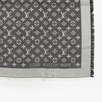 Louis Vuitton, a monogram silk and wool mix shawl.