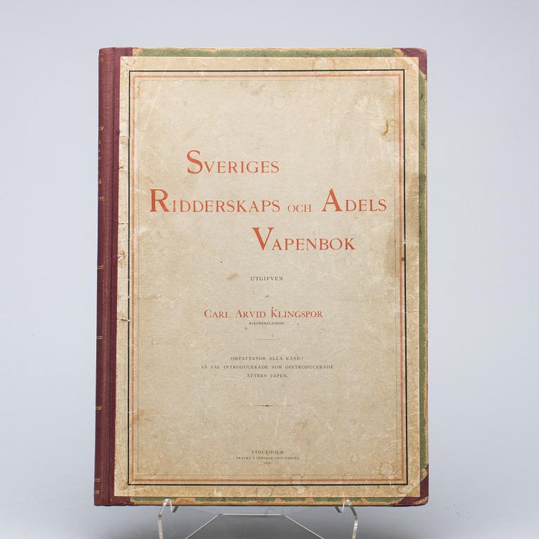 BOK, "Sveriges ridderskaps och adels vapenbok utgifven af Carl Arvid Klingspor riksheraldiker". Stockholm, 1897.